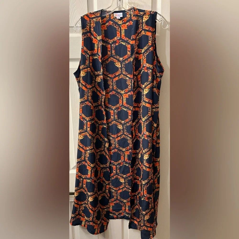 Lula roe blue floral cover up size m